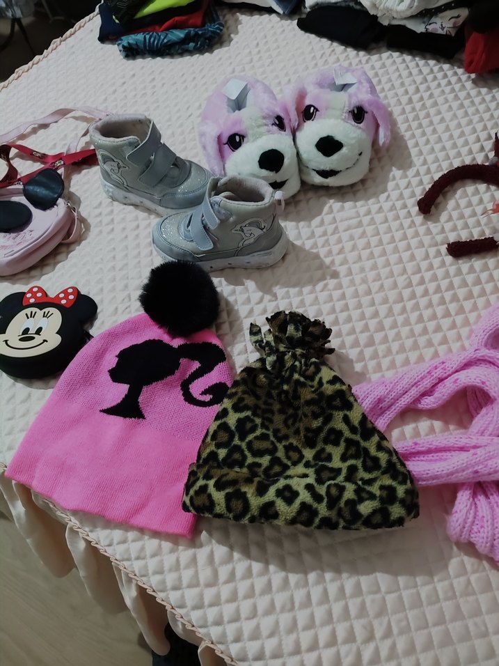 Leopar Desenli Pembe Örgü Çocuk Bere - Görsel 4