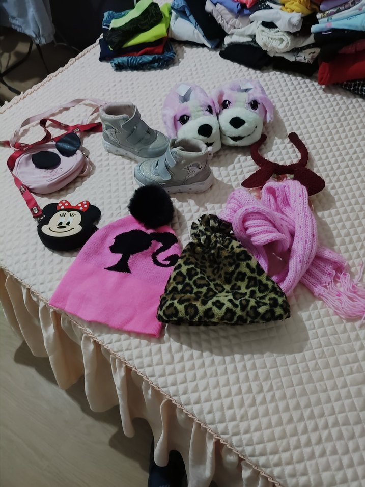 Leopar Desenli Pembe Örgü Çocuk Bere - Görsel 3