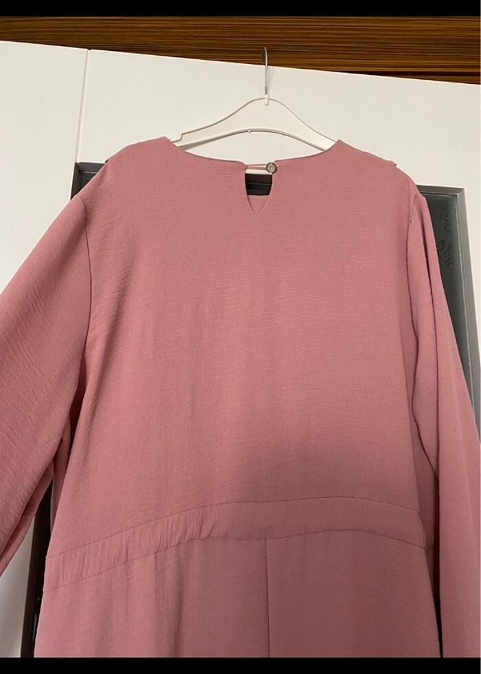 Pembe tesettür elbise - Görsel 4