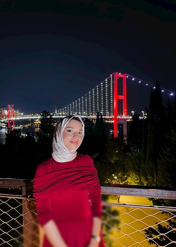 Trendyol & Milla Uzun Kollu Kırmızı Salaş Uzun Elbise
