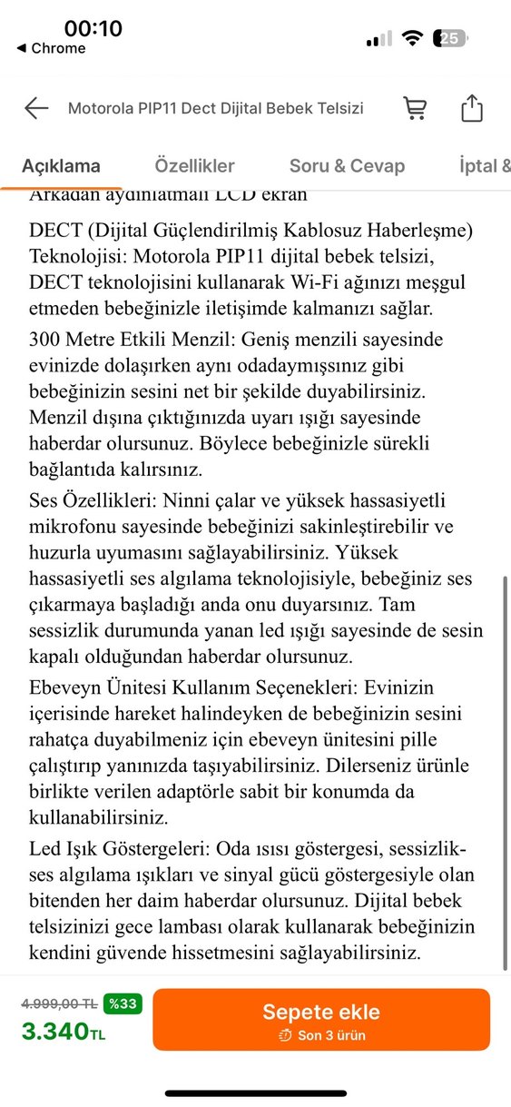 Motorola PIP11 Dect Dijital bebek telsizi - Görsel 5