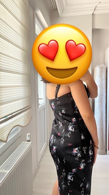 m Beden siyah Renk H&M çiçekli siyah mini elbise