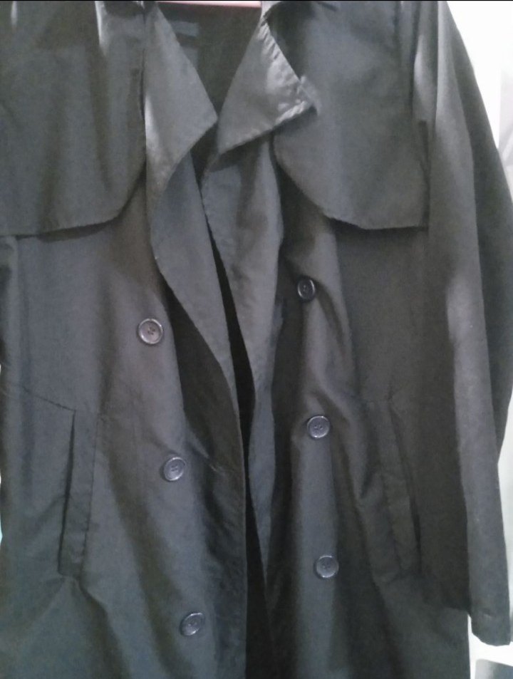 Siyah Kemerli Uzun Trençkot - Görsel 3