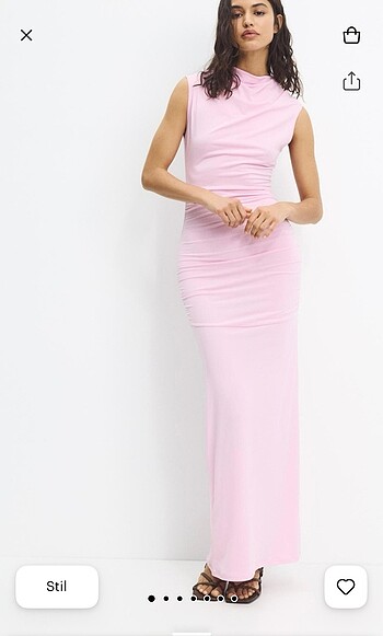 pull and bear elbise pembe