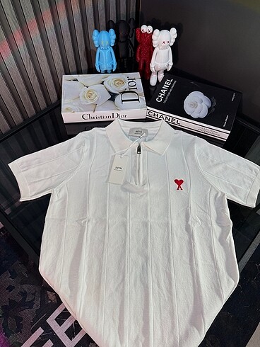 Ami Paris Triko Polo Yaka - Beyaz