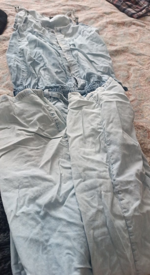 kot rengi keten tulum bel kemerli - Görsel 3