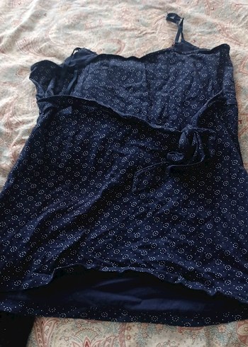 Lacivert askılı bluz - Görsel 4