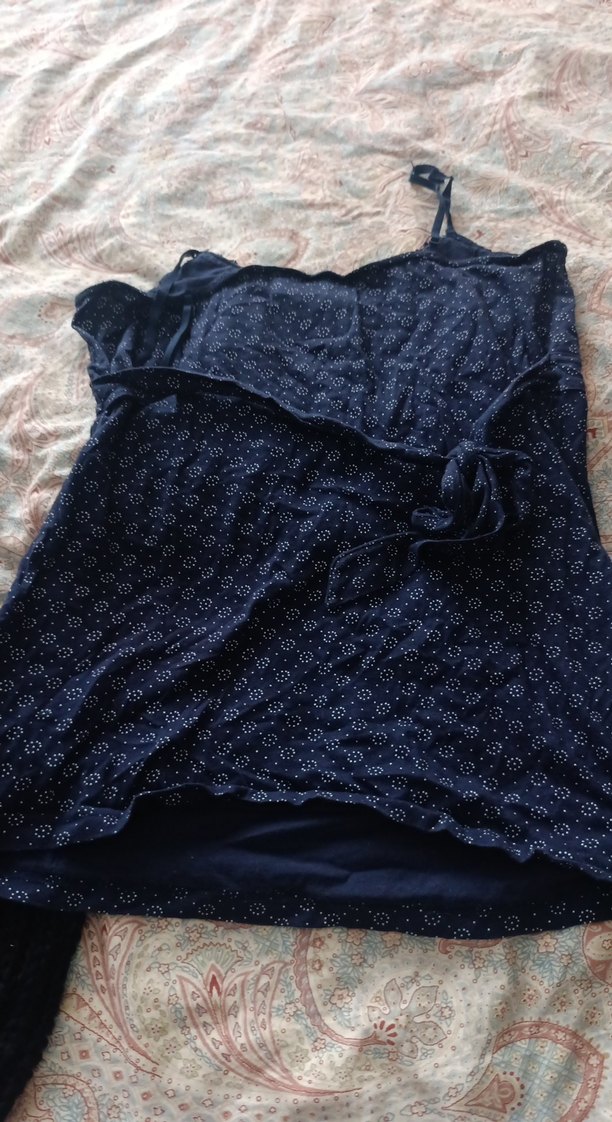 Lacivert askılı bluz - Görsel 4