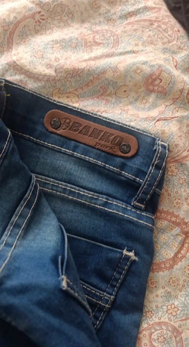 Düğmeli Mavi Kadın Denim Pantolon - Görsel 5