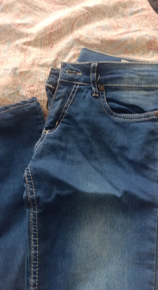 Düğmeli Mavi Kadın Denim Pantolon - Görsel 3