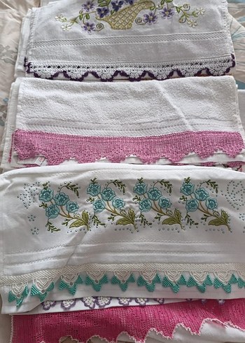 Nakışlı Pastel Renkli Havlular El emeklerim - Görsel 4