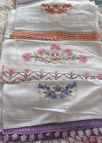 Nakışlı Pastel Renkli Havlular El emeklerim - Görsel 5