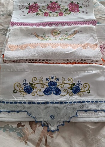 Nakışlı Pastel Renkli Havlular El emeklerim - Görsel 7