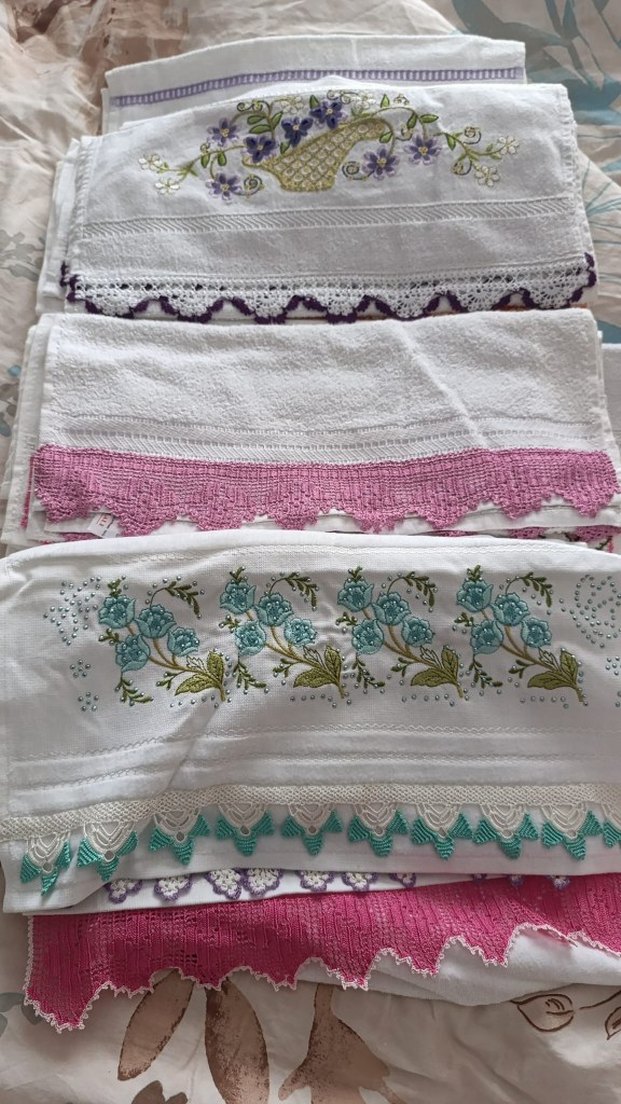 Nakışlı Pastel Renkli Havlular El emeklerim - Görsel 4