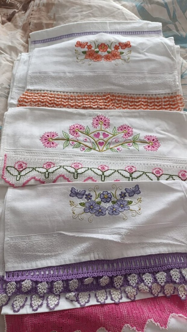 Nakışlı Pastel Renkli Havlular El emeklerim - Görsel 5