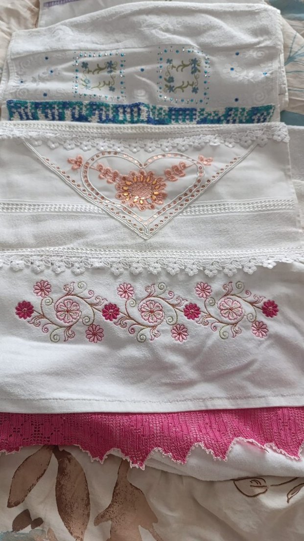 Nakışlı Pastel Renkli Havlular El emeklerim - Görsel 2