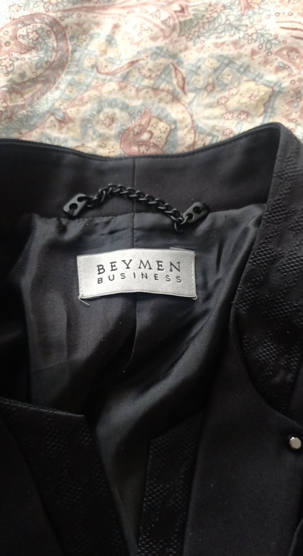 Kadın Siyah Saten Kumaşlı Kemerli Blazer Ceket - Görsel 3