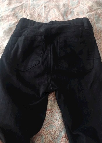 Siyah Kemerli Kadın Keten Pantolon likralı tam kalıp - Görsel 7