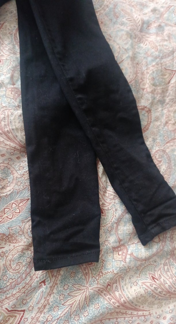 Siyah Kemerli Kadın Keten Pantolon likralı tam kalıp - Görsel 3