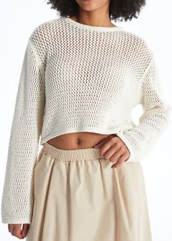 ajurlu crop bluz