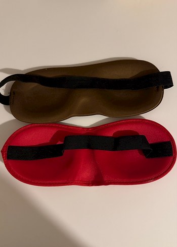 Kırmızı Elastik Bantlı Kadın Uyku Maskesi - Görsel 2