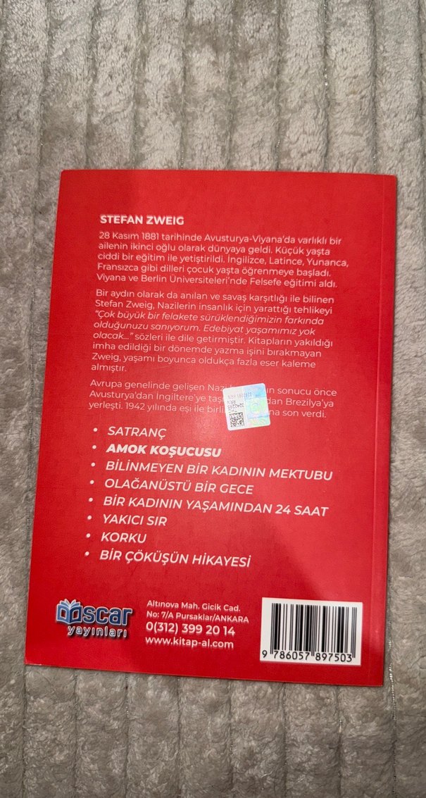 Stefan Zweig - Amok Koşucusu - Görsel 2