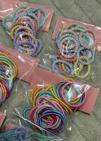 Pastel Renkli Bağlamalı Lastikli Saç Tokaları - Görsel 4