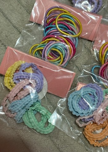 Pastel Renkli Bağlamalı Lastikli Saç Tokaları - Görsel 2