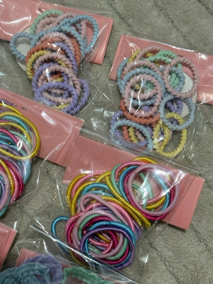 Pastel Renkli Bağlamalı Lastikli Saç Tokaları - Görsel 4