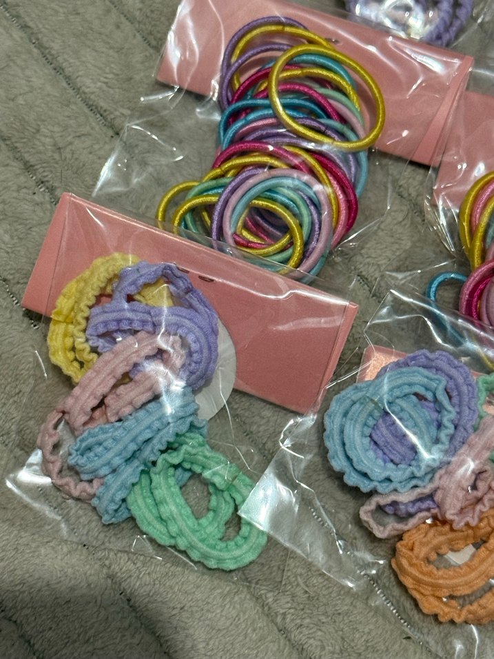 Pastel Renkli Bağlamalı Lastikli Saç Tokaları - Görsel 3