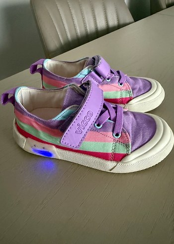 Vicco Kız Çocuk Renkli Bağcıklı ve Cırtlı Spor Ayakkabı - Görsel 4