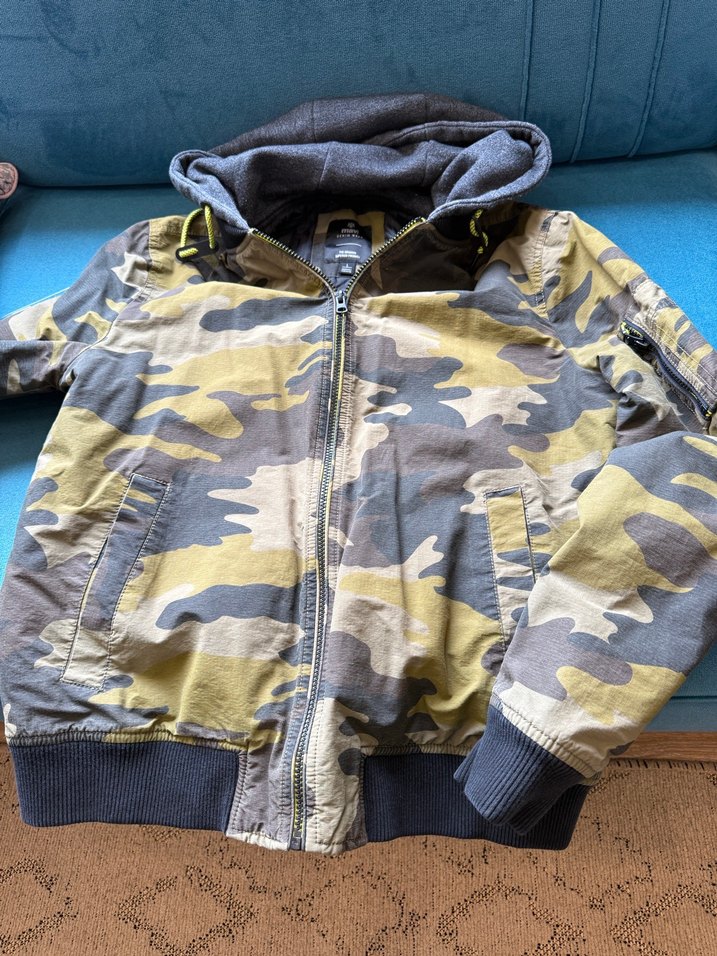 Erkek Kamuflaj Desenli Kapüşonlu Ceket - Görsel 3