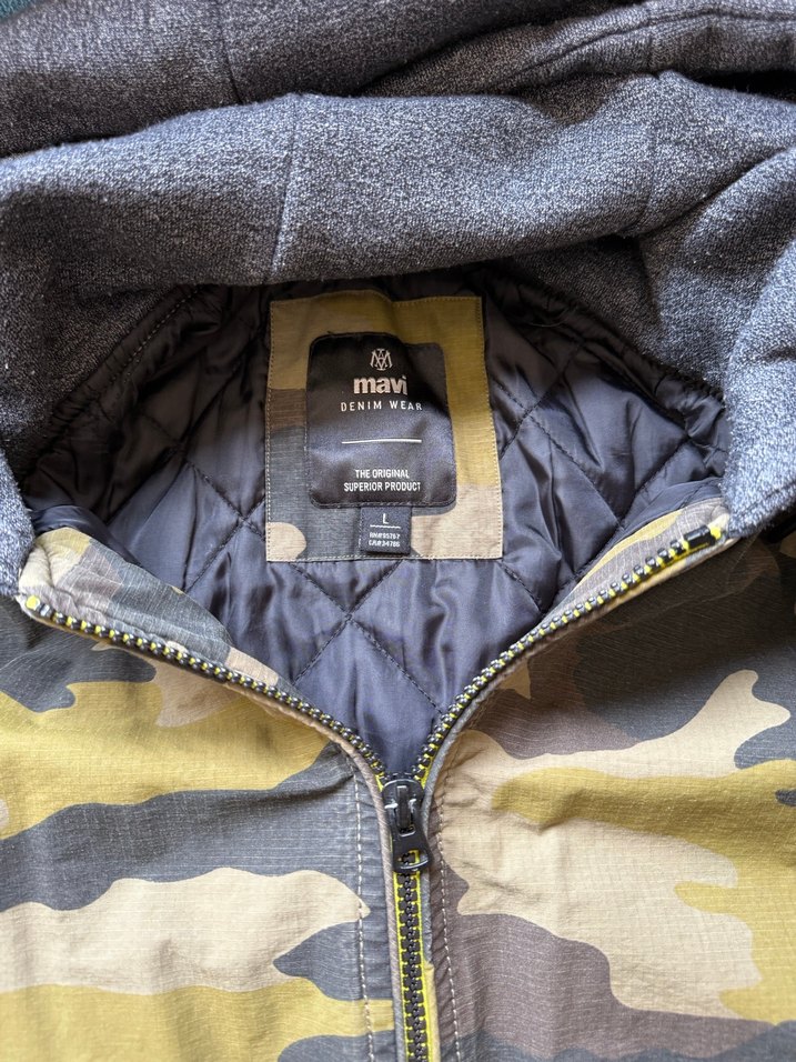 Erkek Kamuflaj Desenli Kapüşonlu Ceket - Görsel 2