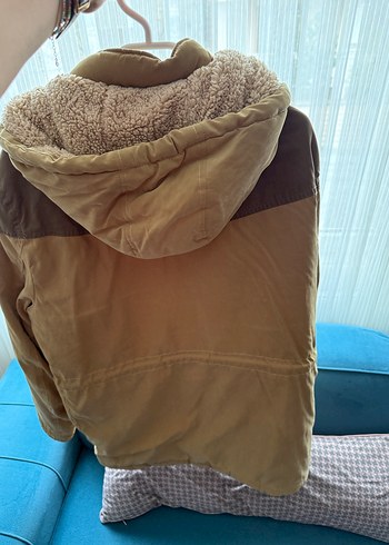 Bej kahve içi yünlü erkek parka - Görsel 3