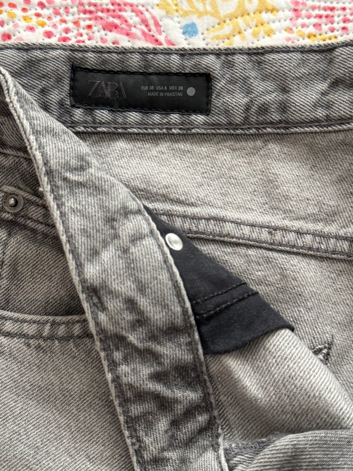 Gri Bol Kesim Midi Kadın Kot Pantolon - Görsel 2