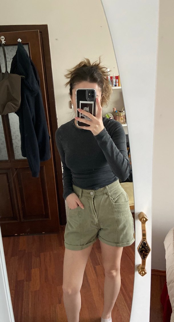 haki pull and bear şort - Görsel 3