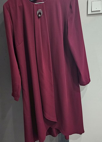 Bordo Uzun Kollu Salaş Kadın Tunik