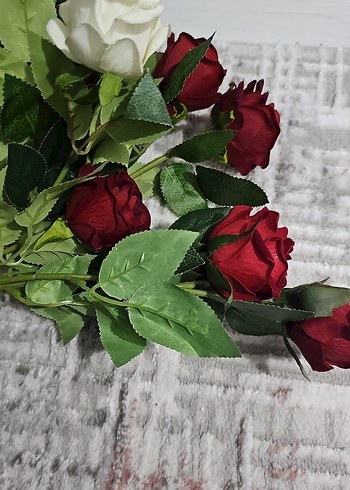 Bordo yapay gül demeti - Görsel 4