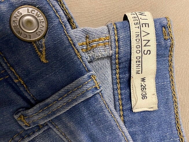 36 Beden Mavi yüksek bel jean