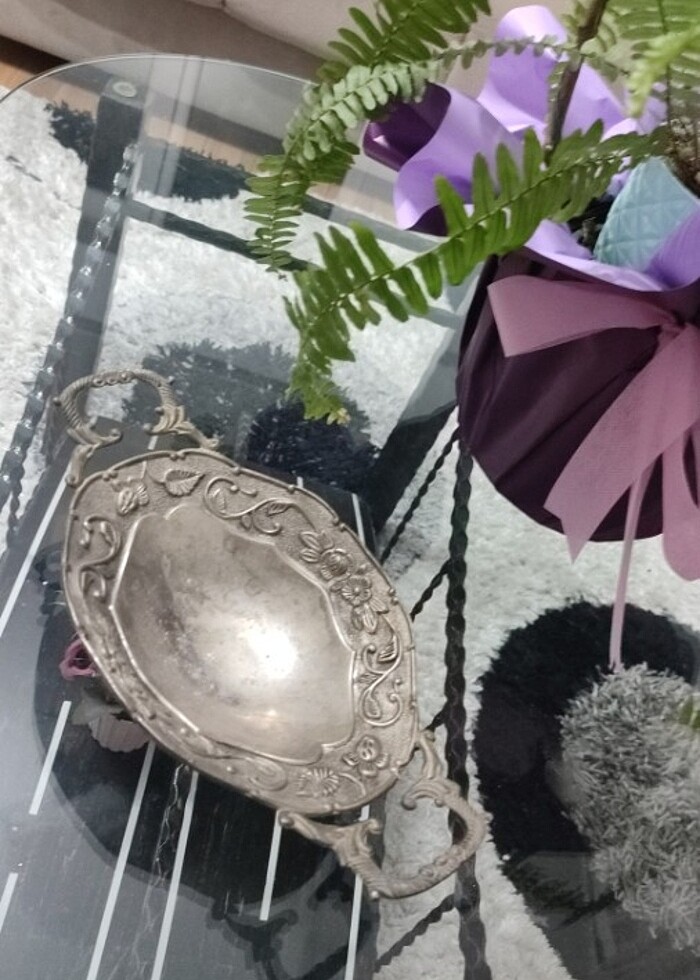 Gümüş işlemeli şekerlik gümüş antika - Görsel 2