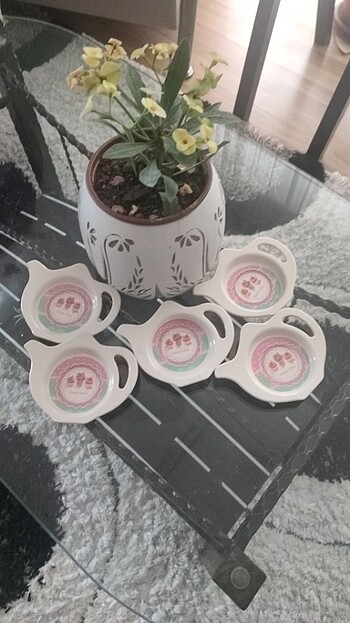 Capkek desenli çaydanlık modelli çay tabaği - Görsel 7