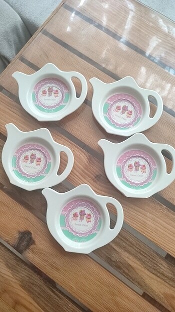 Capkek desenli çaydanlık modelli çay tabaği - Görsel 9