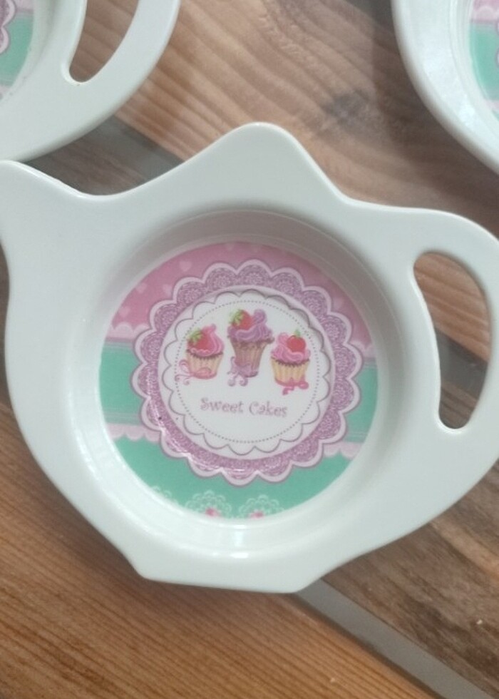 Capkek desenli çaydanlık modelli çay tabaği - Görsel 2