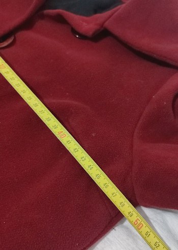 Bordo Düğmeli kaşe Kadın Uzun Kaban manto - Görsel 5