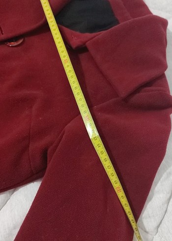 Bordo Düğmeli kaşe Kadın Uzun Kaban manto - Görsel 6