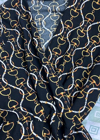 Zincir Detaylı Siyah Midi Elbise - Görsel 5