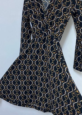 Zincir Detaylı Siyah Midi Elbise - Görsel 2