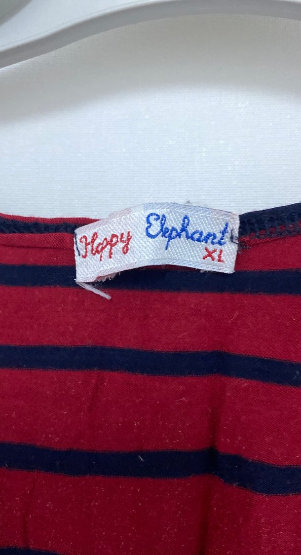 Kırmızı Çizgili Hamile Kolsuz Tişört - Görsel 2