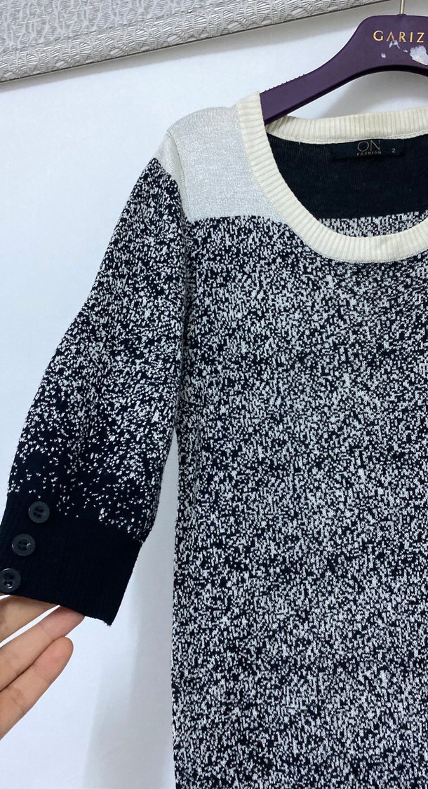 Gri Örgü Uzun Kadın Elbise - Görsel 4