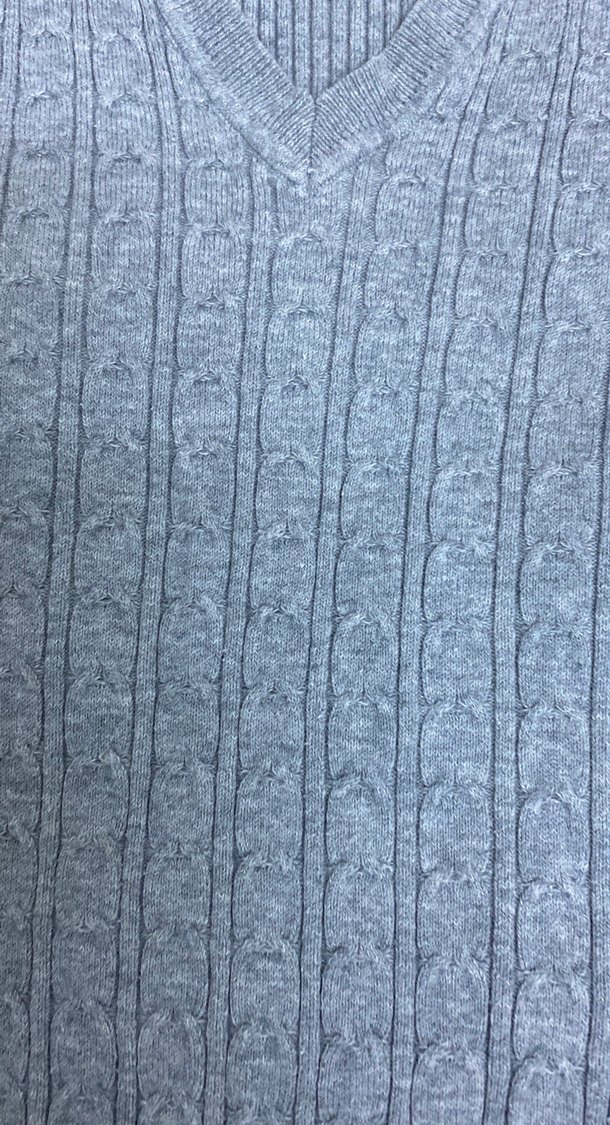 Gri V Yaka Kadın Triko Kazak esnek - Görsel 5